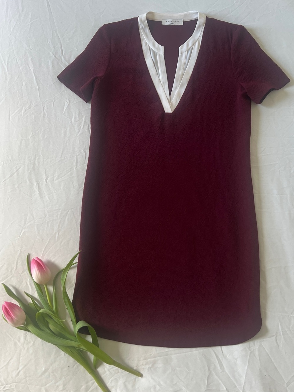 Burgundy Sandro Mod Shift Dress